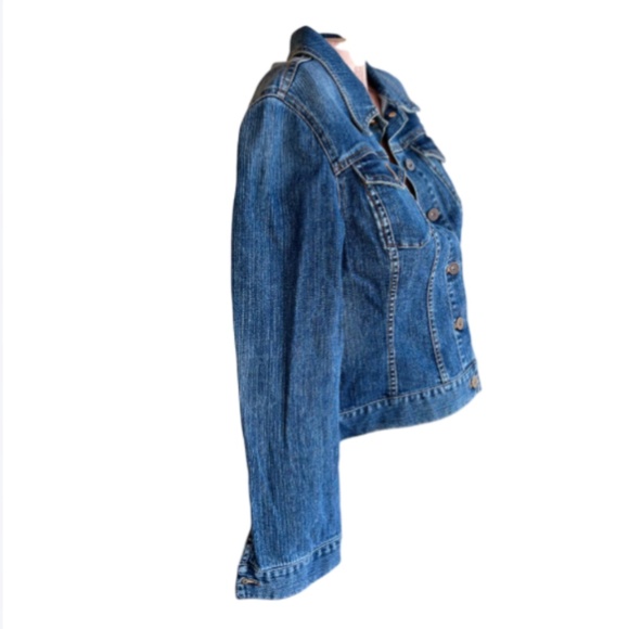 DKNY Jeans Long Sleeve Denim Basic Button Down Jean Jacket - Picture 6 of 11